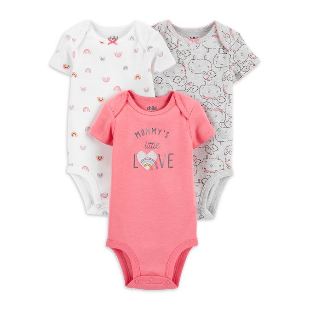 Nwt Carter's Child Of Mine 3 Pack Onesies Mommy's Love Rainbow Sheep 3-6